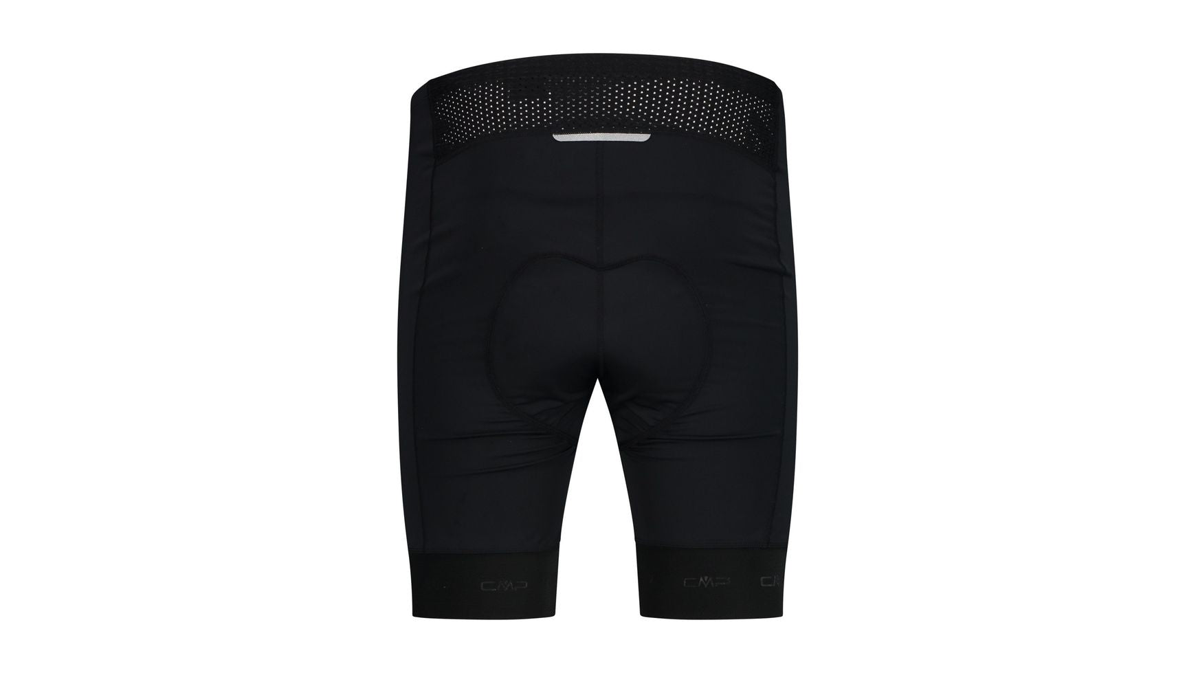 CMP MAN Bike Short, Radhose, mattschwarz (Rückansicht), atmungsaktives Mesh-Bündchen, reflektierendes Element