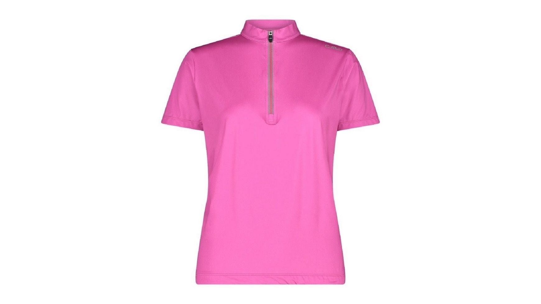 CMP WOMAN T-Shirt Bike, Damen Radtrikot, leuchtendes Pink, (Vorderansicht), mit Reißverschluss und Logo