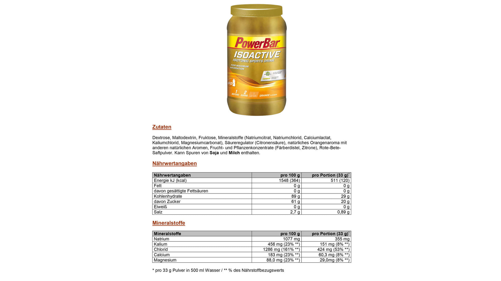 PowerBar Isoactive 1320 g. image 1