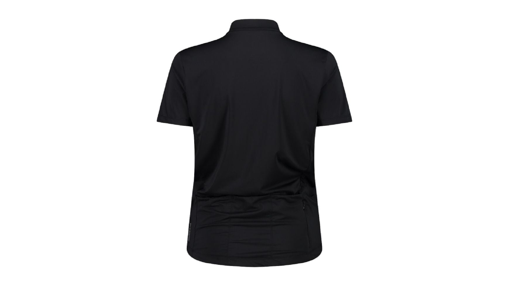 CMP WOMAN T-Shirt Bike, schwarzes Radtrikot (Rückansicht), mit drei Rückentaschen.