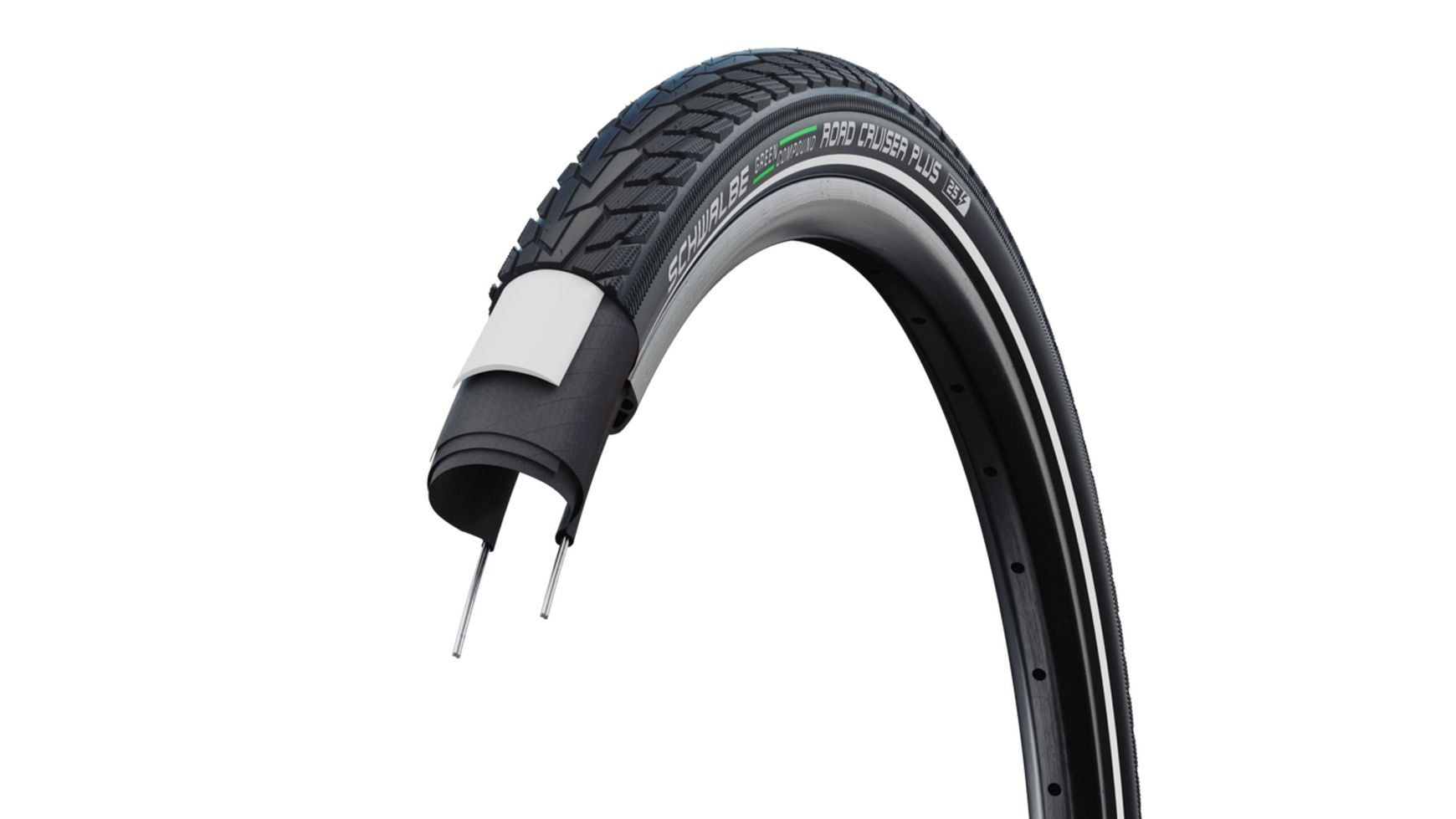 Schwalbe Road Cruiser Plus Active Line - Pneumatico Da Bici 28 X 2.15 (55-622) - Nero, Antiforatura - 4